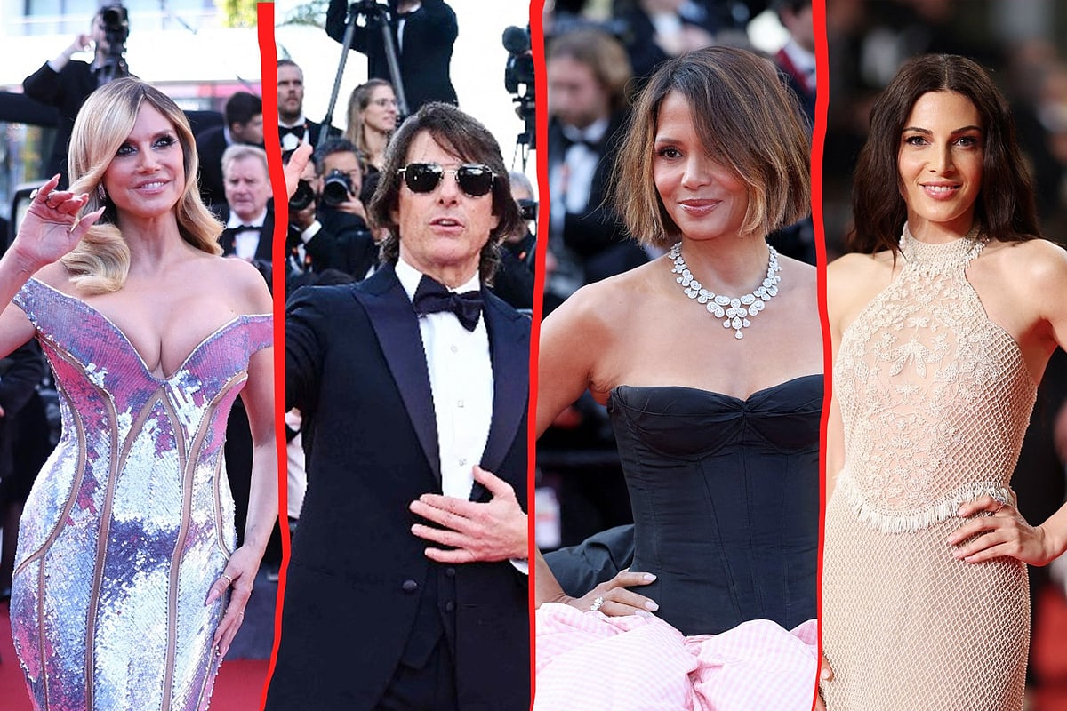 কানের লালগালিচায় তারকারা। কোলাজ