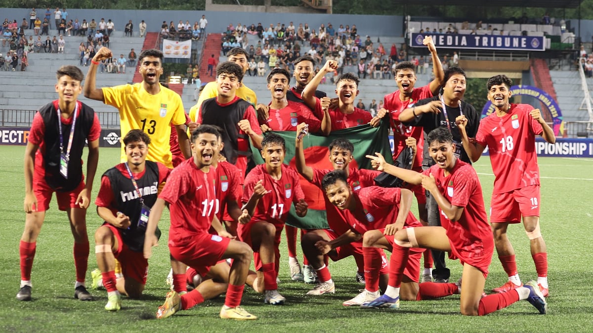 বাংলাদেশের ফুটবলারদের উল্লাস