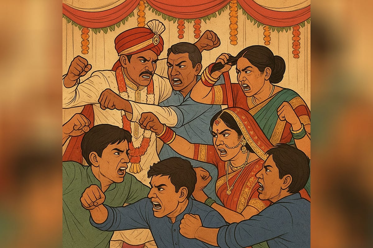 বিয়ের আসরে হট্টগোল