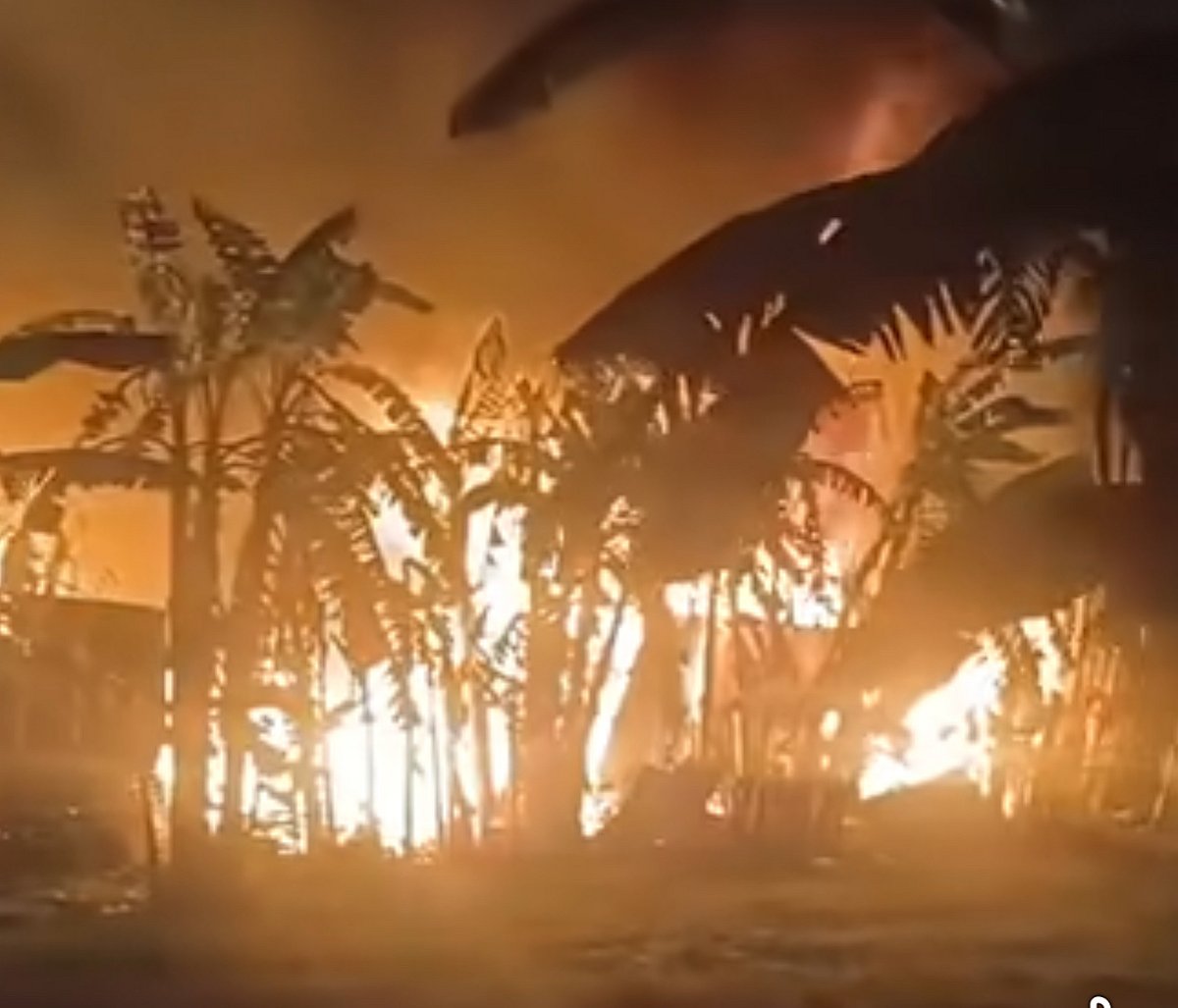 ফরিদপুরে বজ্রপাত থেকে তুলার গুদামে আগুন লাগে। গতকাল শনিবার রাতে