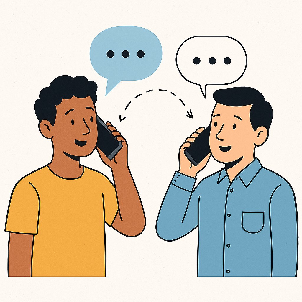 দুই ব্যক্তির ফোনালাপের প্রতীকী ছবি