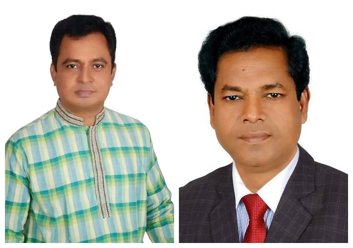 গৌরীপুর উপজেলা বিএনপির আহ্বায়ক আহাম্মদ তায়েবুর রহমান (বাঁয়ে) ও পৌর বিএনপির আহ্বায়ক আলী আকবর