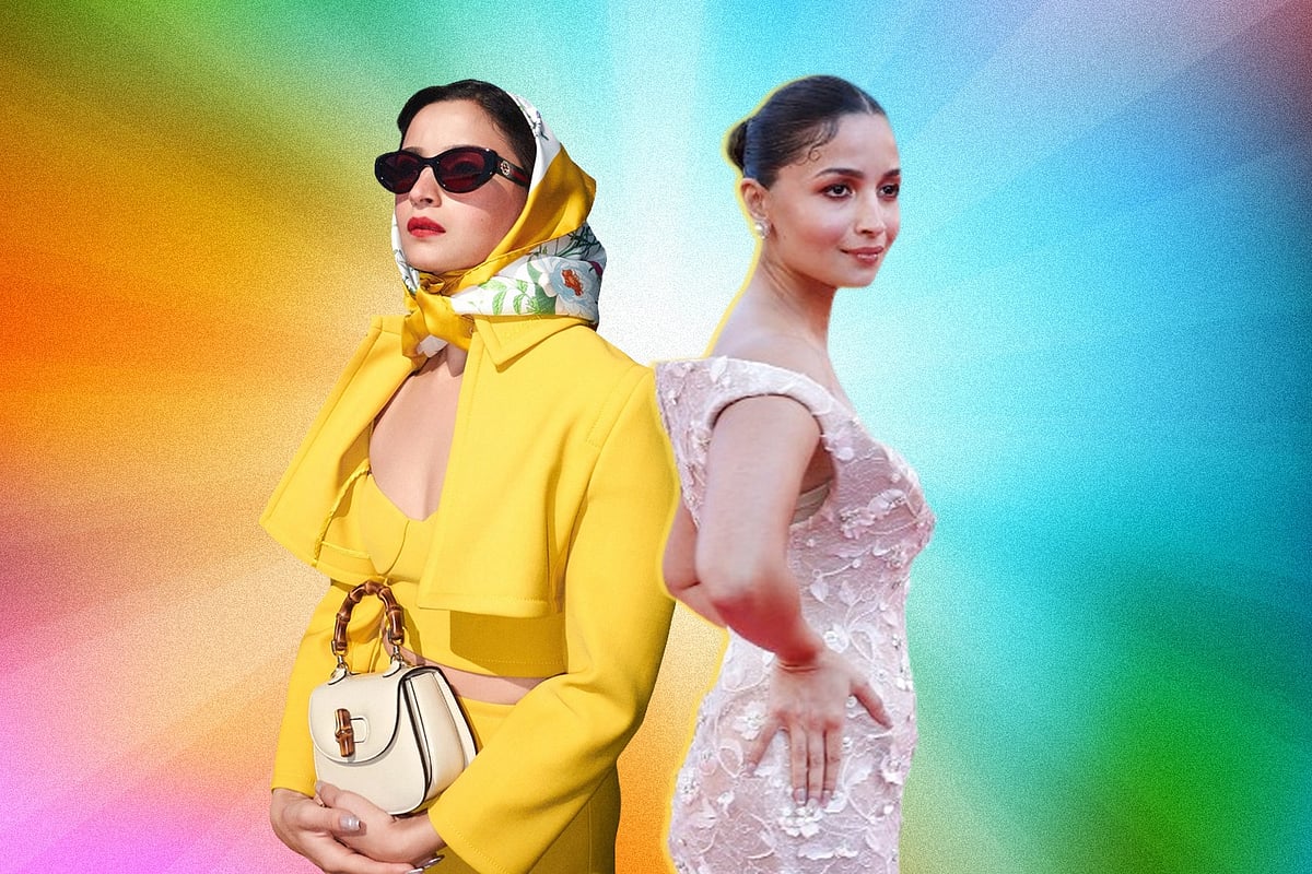 কান উৎসবে আলিয়া। কোলাজ