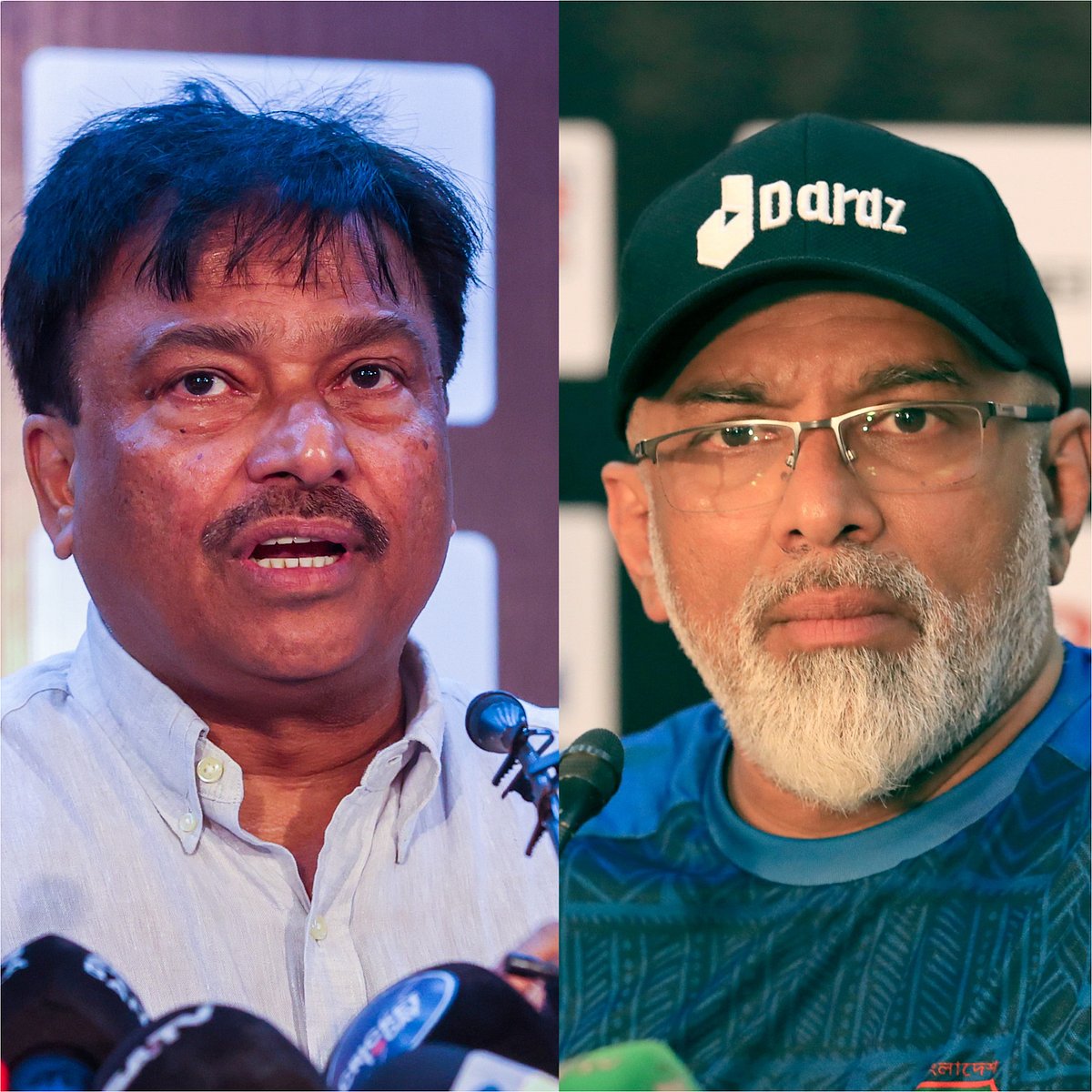 ফারুক আহমেদ ও চন্ডিকা হাথুরুসিংহে।