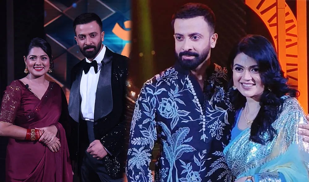 শাকিব খানের সঙ্গে নুসরাত ইমরোজ তিশা (বামে) ও মাসুমা রহমান নাবিলা (ডানে)