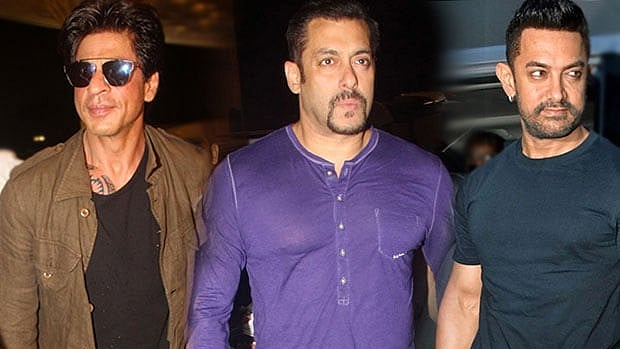 শাহরুখ খান, সালমান খান ও আমির খান। কোলাজ