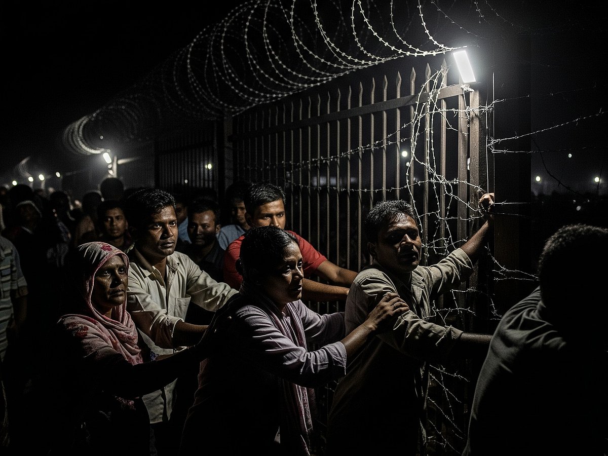 সীমান্ত এলাকা দিয়ে মানুষকে ঠেলে পাঠানোর প্রতীকী ছবি