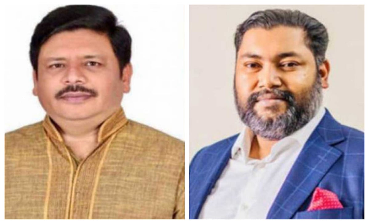 গাজীপুর মহানগর বিএনপির সভাপতি শওকত হোসেন সরকার (বামে) ও সাধারণ সম্পাদক এম মন্জুরুল করিম