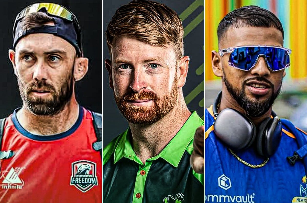 মেজর লিগ ক্রিকেটে নিজেদের দলকে নেতৃত্ব দিচ্ছেন (বাঁ থেকে) গ্লেন ম্যাক্সওয়েল, হাইনরিখ ক্লাসেন ও নিকোলাস পুরান