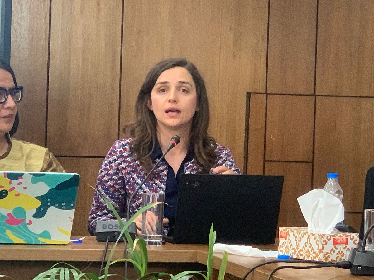 গুমবিষয়ক ওয়ার্কিং গ্রুপ অন এনফোর্সড অর ইনভলান্টারি ডিজঅ্যাপিয়ারেন্সের সদস্য আনা লোরেনা ডেলগাদিলো পেরেজ আলোচনা সভায় বক্তব্য দেন। ঢাকা, ১৮ জুন