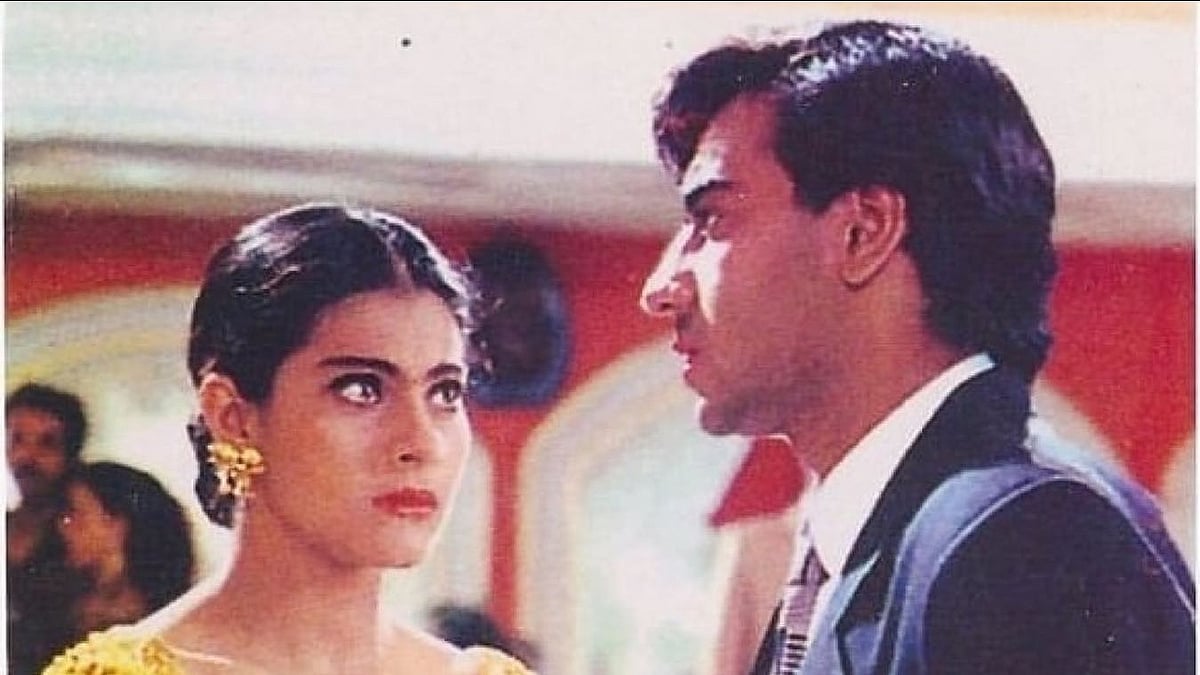 সিনেমার দৃশ্যে কাজল ও অজয়। আইএমডিবি