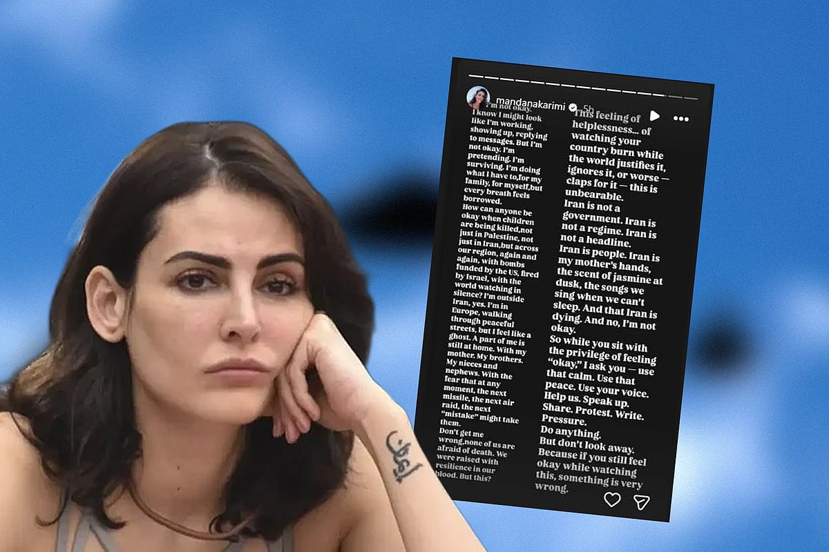 ইনস্টাগ্রাম স্টোরিতে দীর্ঘ পোস্ট শেয়ার করেছেন মান্দানা করিমি। কোলাজ