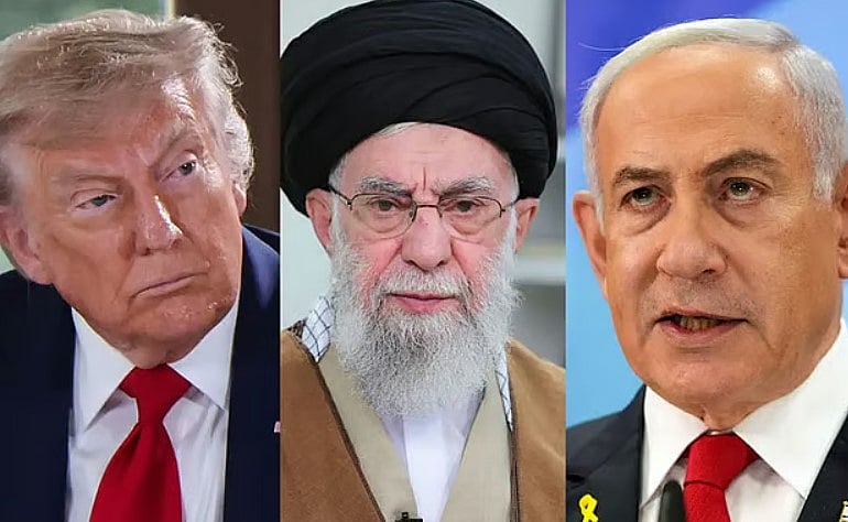 ডোনাল্ড ট্রাম্প, আয়াতুল্লাহ খামিনি, বেনিয়ামিন নেতানিয়াহু