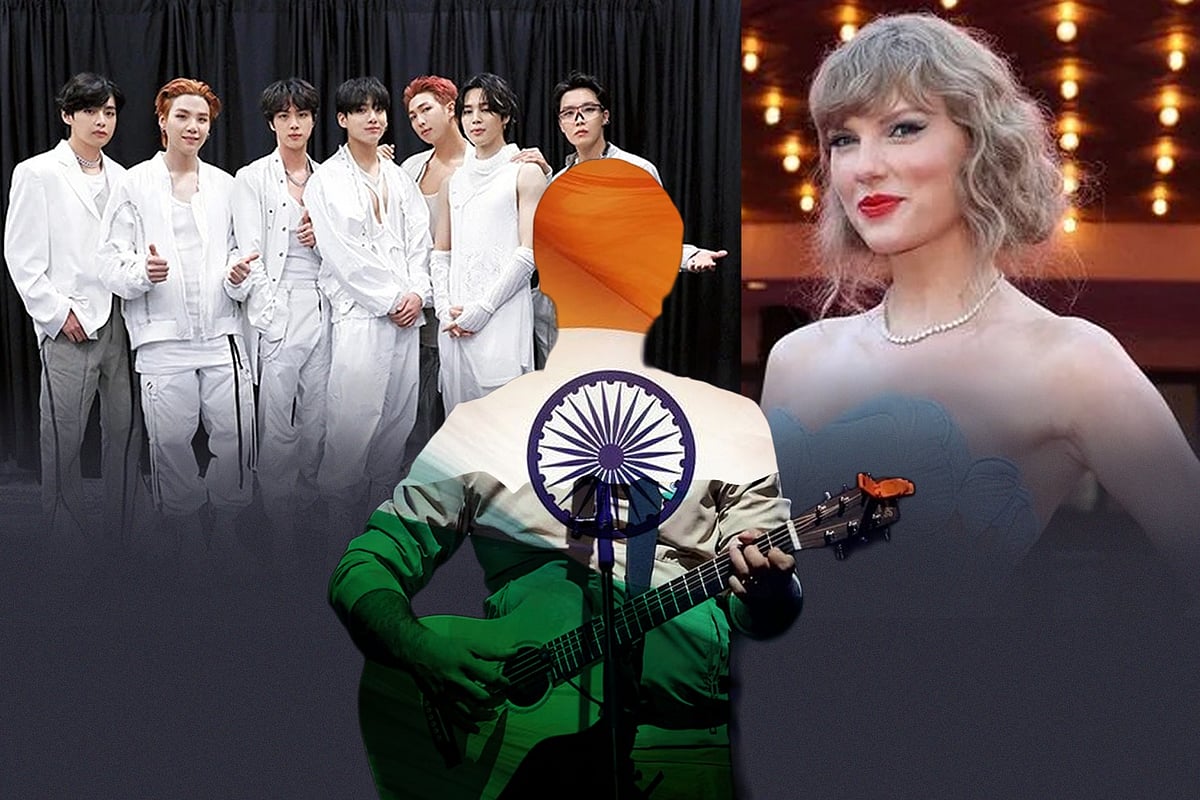বিটিএস, টেলর সুইফটকে পেছনে ফেললেন এক ভারতীয় শিল্পী। কোলাজ