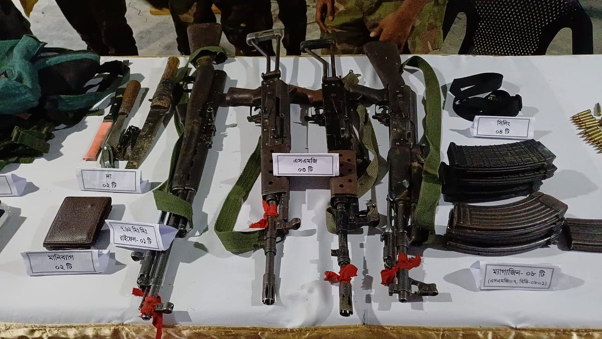 কেএনএর আস্তানা থেকে উদ্ধার করা ভারী অস্ত্র