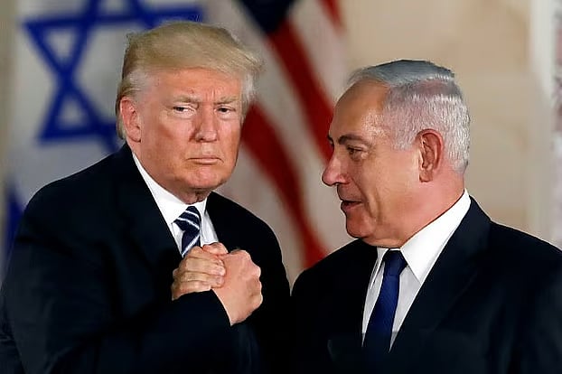 যুক্তরাষ্ট্রের প্রেসিডেন্ট ডোনাল্ড ট্রাম্প ও ইসরায়েলের প্রধানমন্ত্রী বেনিয়ামিন নেতানিয়াহু