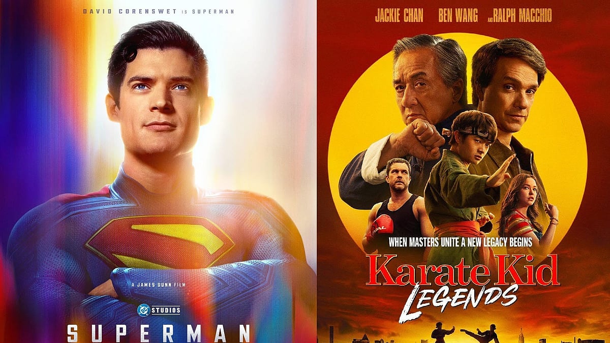 ‘সুপারম্যান’ আর ‘কারাতে কিড: লিজেন্ডস’–এর পোস্টার। কোলাজ