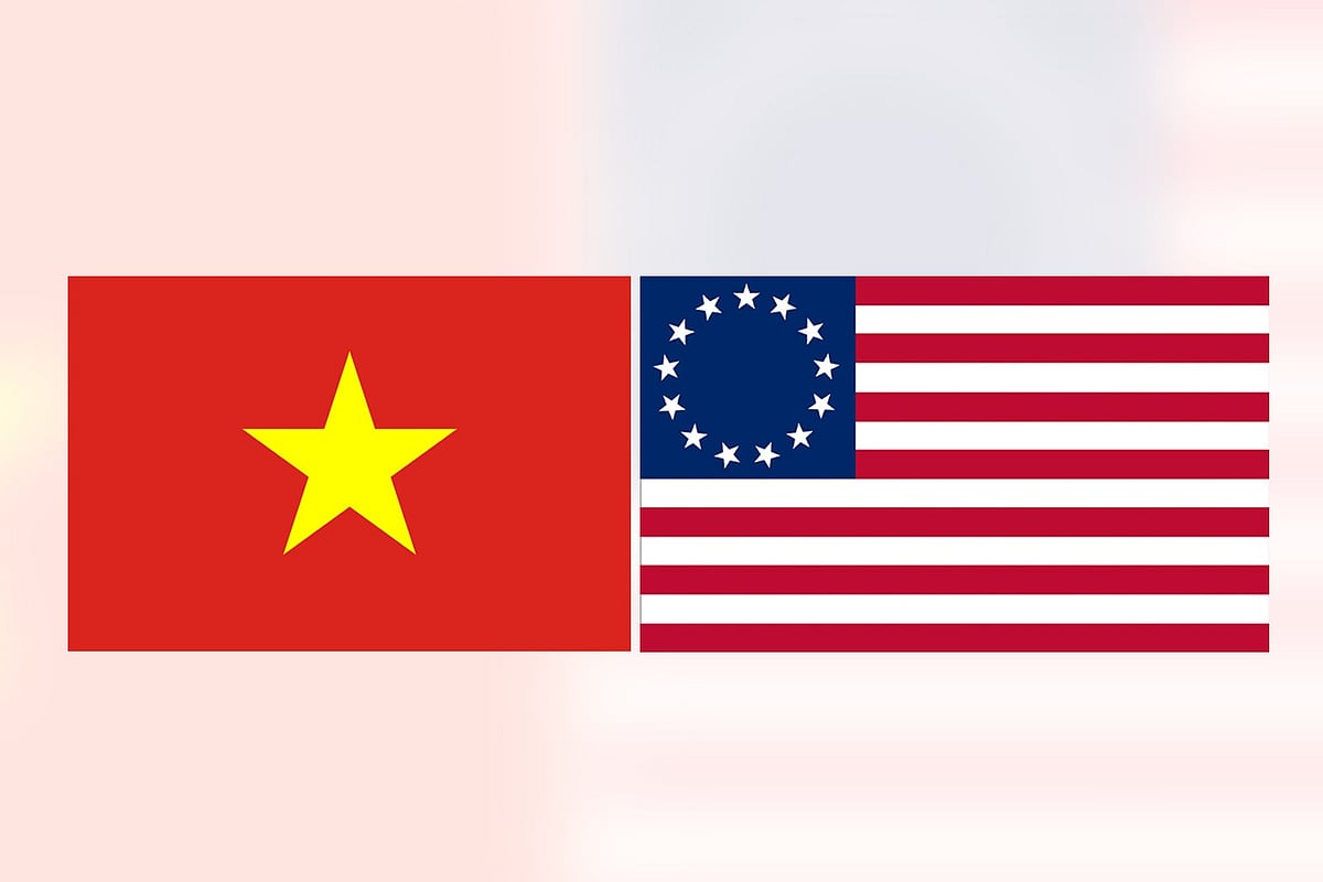 ভিয়েতনাম ও যুক্তরাষ্ট্রের পতাকা