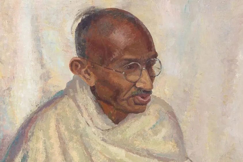 মহাত্মা গান্ধীর বিরল তৈলচিত্র