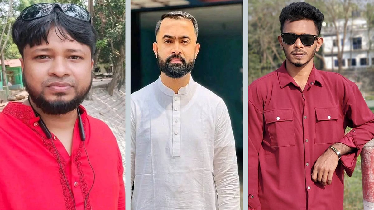 নিহত সোহেল মোল্লা, দীপ্ত সাহা ও ইমন তালুকদার