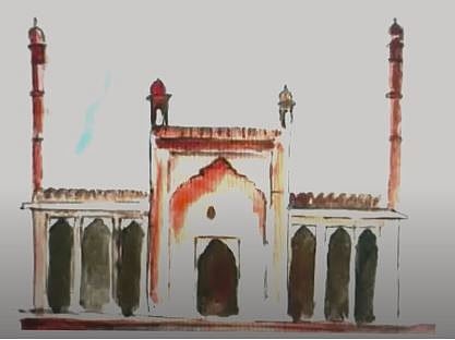 মাদ্রাসা–ই রহিমিয়ার একটি স্কেচ