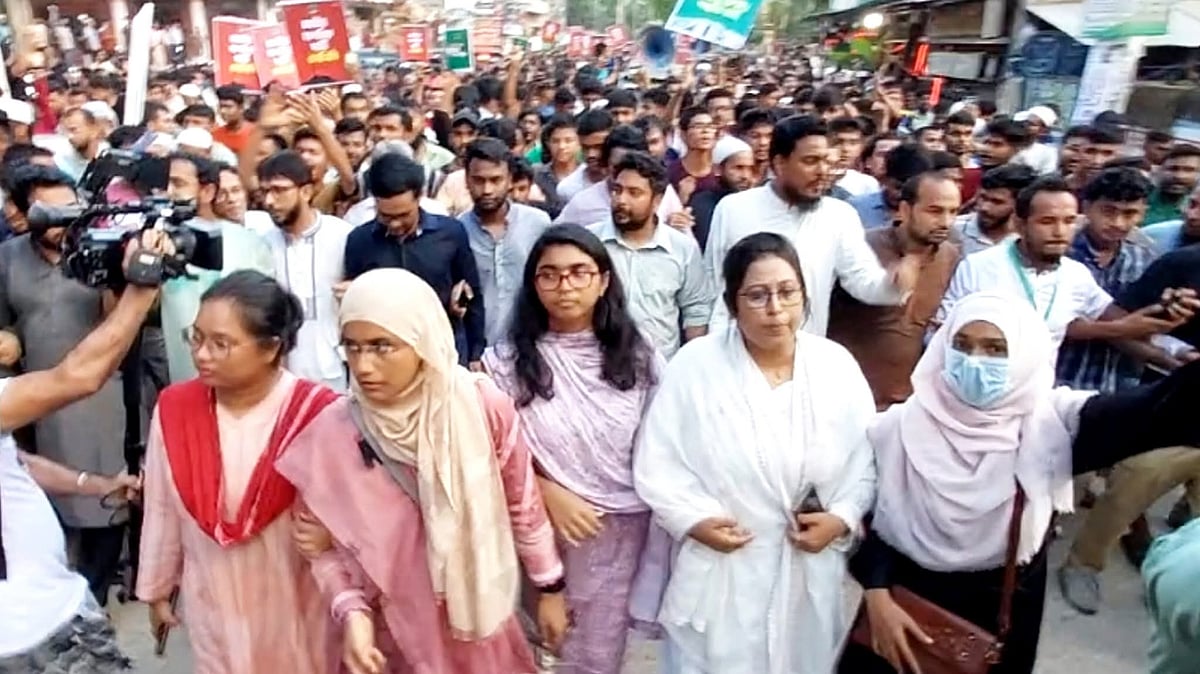 এনসিপির পদযাত্রা। আজ বৃহস্পতিবার হবিগঞ্জ শহরে