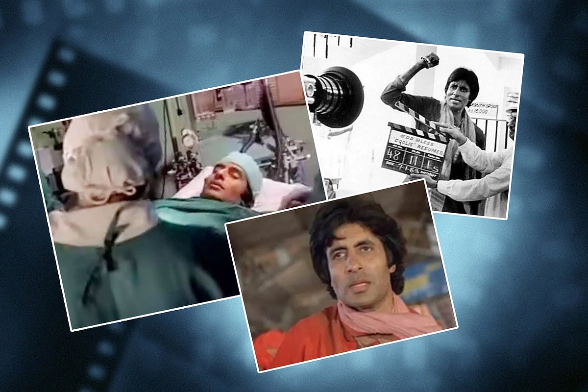 ‘কুলি’ ছবির শুটিং সেটে ভয়ংকর দুর্ঘটনায় আহত হন অমিতাভ বচ্চন। কোলাজ