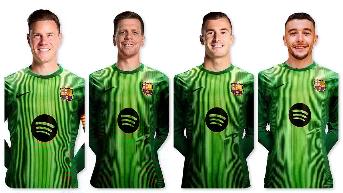 বার্সেলোনা স্কোয়াডে থাকা চার গোলরক্ষক টের-স্টেগেন, শেজনি, পেনা ও গার্সিয়া।