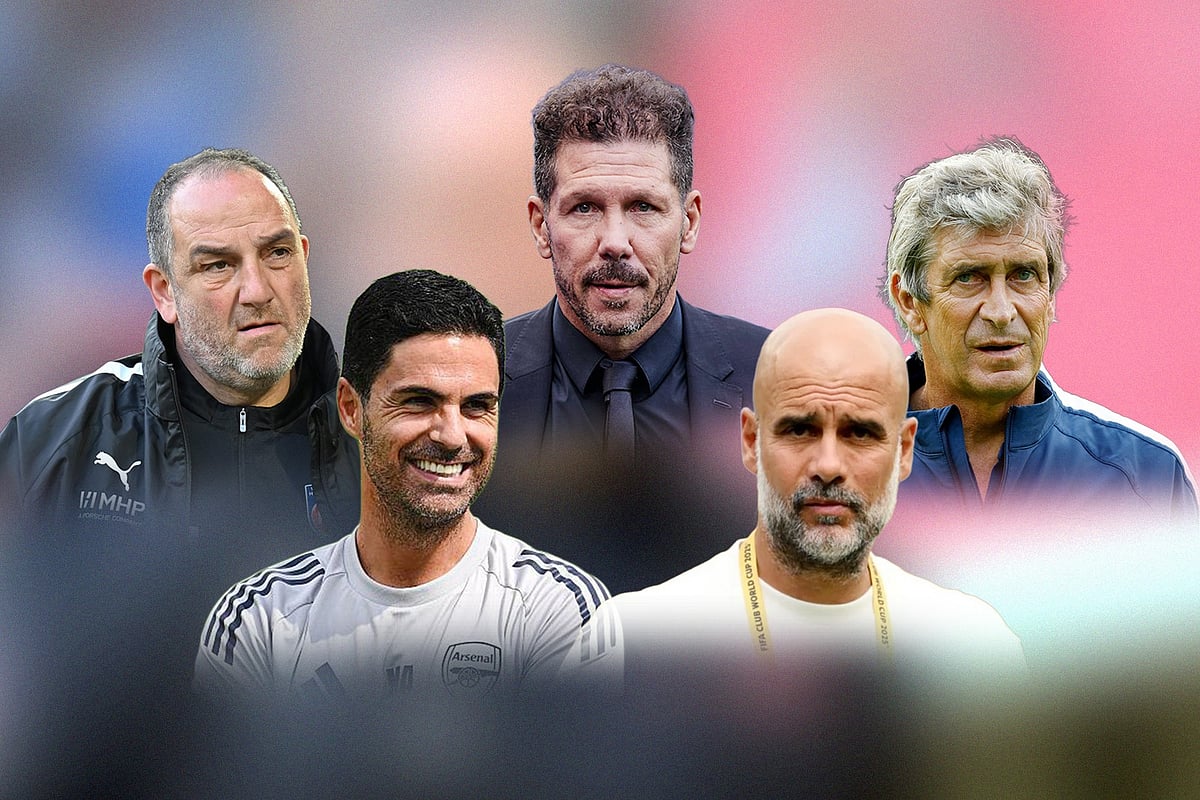 (বাঁ থেকে) ফ্রাঙ্ক স্মিট, মিকেল আরতেতা, দিয়েগো সিমিওনে, পেপ গার্দিওলা ও মানুয়েল পেলেগ্রিনি।