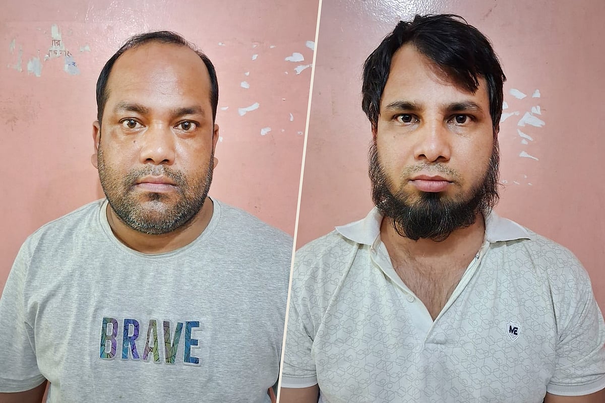 গ্রেপ্তার হওয়া জাহিদুল ইসলাম ও আশরাফুল ইসলাম (ডানে)