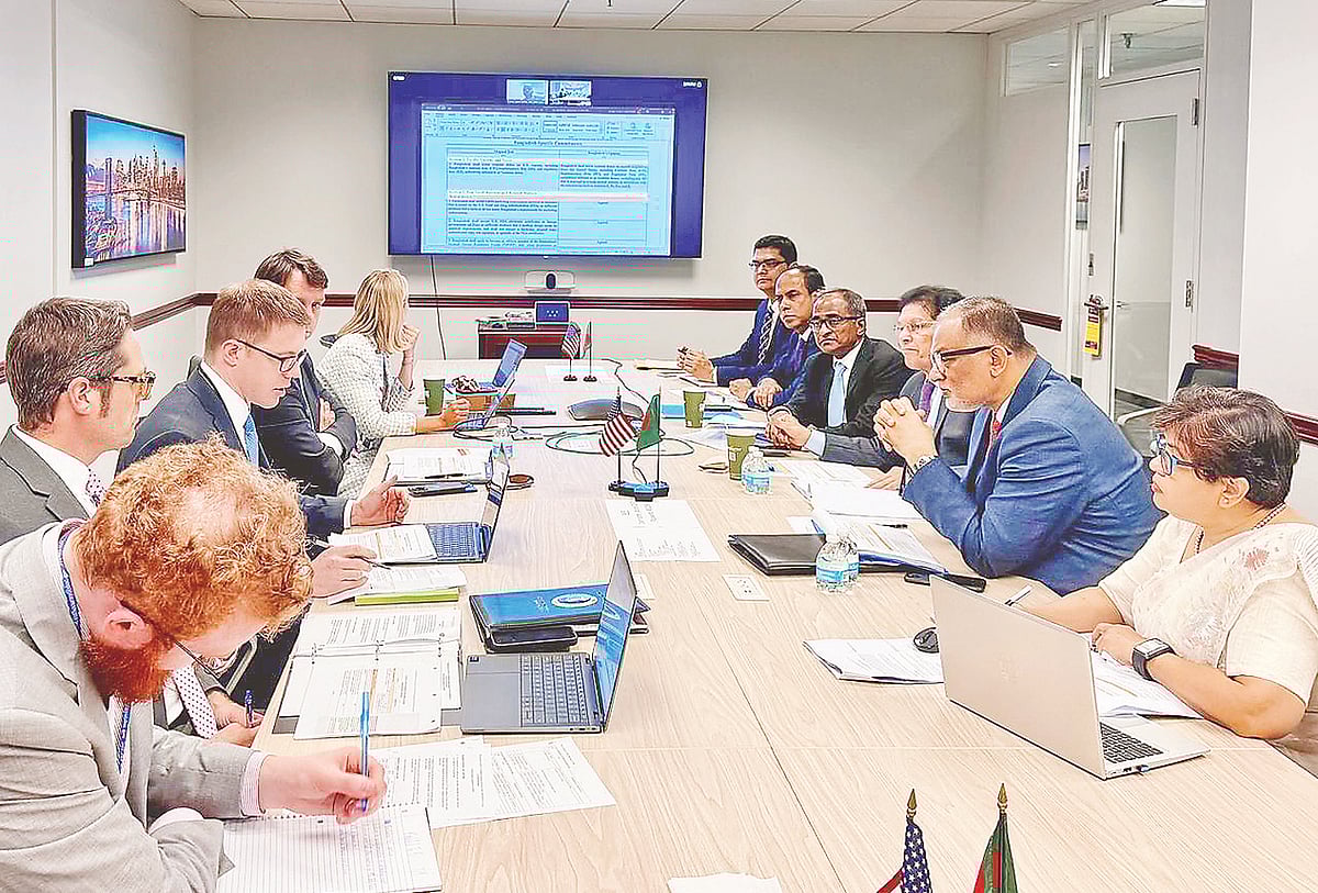 ওয়াশিংটনে পাল্টা শুল্ক নিয়ে যুক্তরাষ্ট্রের বাণিজ্য প্রতিনিধির (ইউএসটিআর) সঙ্গে বাণিজ্য উপদেষ্টা শেখ বশিরউদ্দীনের নেতৃত্বে বাংলাদেশ দলের প্রথম দিনের আলোচনা