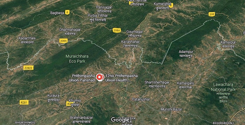 মৌলভীবাজারের কুলাউড়া উপজেলার পৃথিমপাশা ইউনিয়ন সংলগ্ন বাংলাদেশ-ভারত সীমান্ত