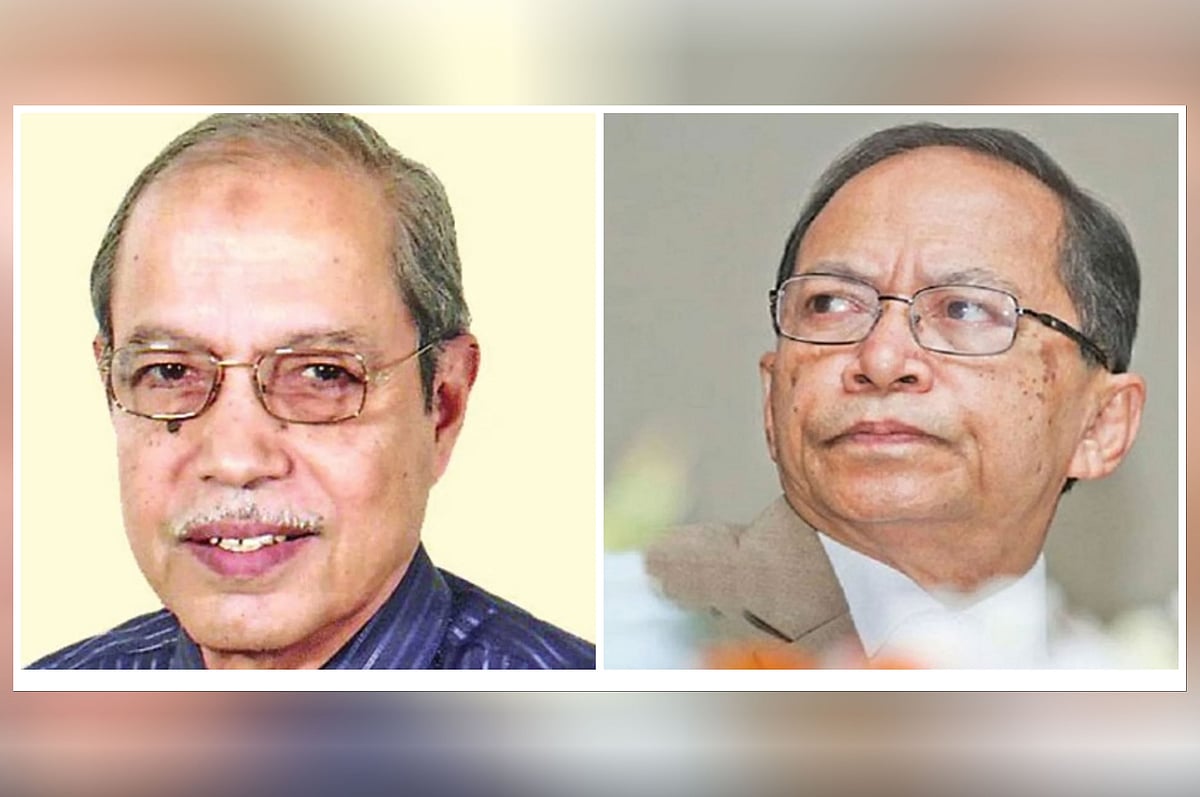 প্রয়াত সাবেক প্রেসিডেন্ট ড. বদরুদ্দোজা চৌধুরী এবং সাবেক প্রধান বিচারপতি সুরেন্দ্র কুমার সিনহা