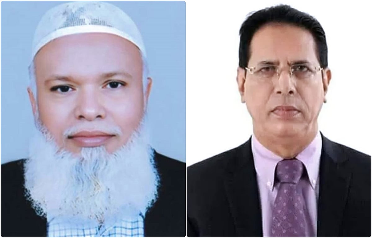 অধ্যাপক মো. শামছুল ইসলাম (বাঁয়ে) ও নাঙ্গলকোটের সাবেক সংসদ সদস্য আব্দুল গফুর ভূঁইয়া