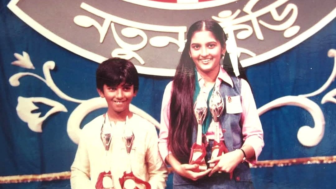 নতুন কুঁড়িতে ১৯৮২ সালের পুরস্কার বিজয়ী দুই প্রতিযোগী শিহান মনিরুল ইসলাম ও শাহনাজ চৌধুরী লুনা। ফাইল ছবি