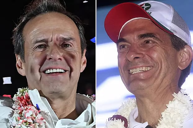 সাবেক প্রেসিডেন্ট হোর্হে ‘তুতো’ কুইরোগা রামিরেজ (বাঁয়ে) সিনেটর রদ্রিগো পাজ (ডানে)