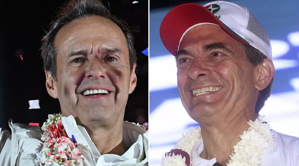 সাবেক প্রেসিডেন্ট হোর্হে ‘তুতো’ কুইরোগা রামিরেজ (বাঁয়ে) সিনেটর রদ্রিগো পাজ (ডানে)