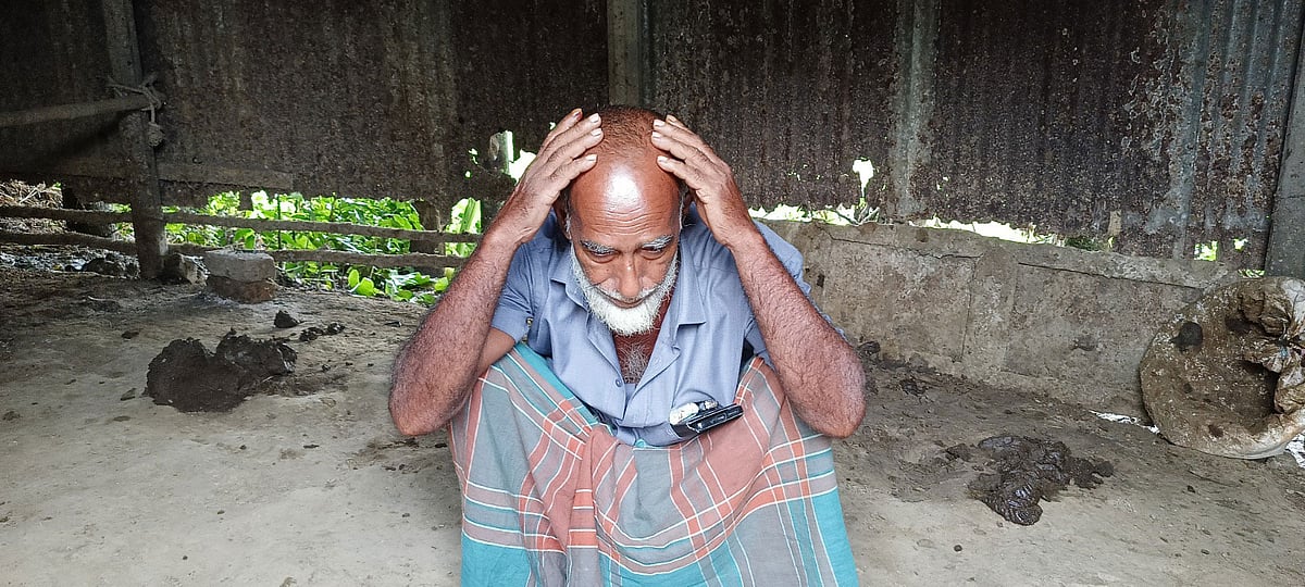 গরু চুরির শোক কাটিয়ে উঠতে পারছেন না কৃষক বিল্লাল হোসেন। আজ রোববার বেলা ১১টায় টাঙ্গাইলের সখীপুর উপজেলার প্রতিমা বংকী গ্রামে তাঁর শূন্য গোয়ালঘরে