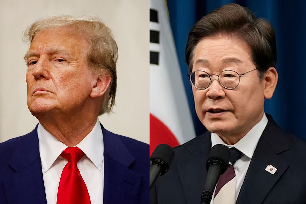 মার্কিন প্রেসিডেন্ট ডোনাল্ড ট্রাম্প (বাঁয়ে) ও দক্ষিণ কোরিয়ার প্রেসিডেন্ট লি জে-মিউং