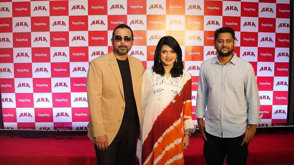 ‘আকা’র ট্রেলার প্রকাশ অনুষ্ঠানে নিশো, নাবিলা ও ভিকি জাহেদ। হইচইয়ের সৌজন্যে