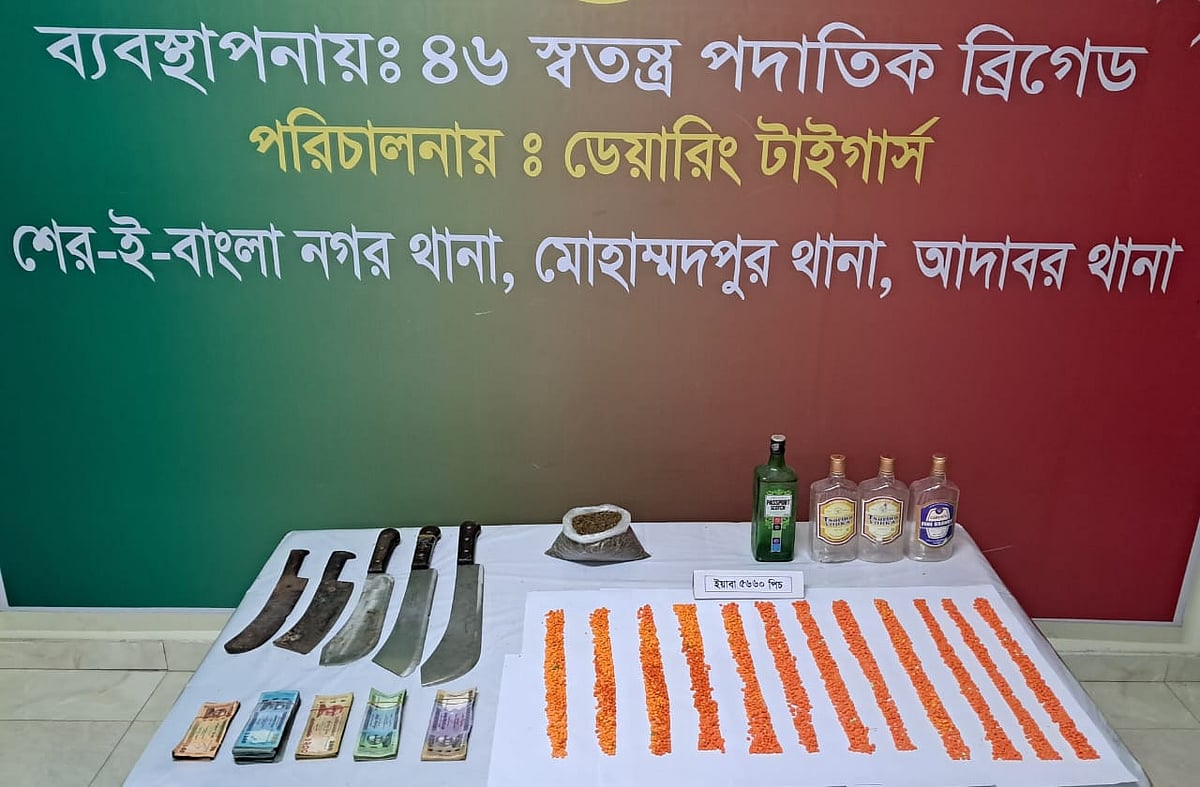 মোহাম্মদপুর জেনেভা ক্যাম্পে যৌথ অভিযান, সামুরাই–চাপাতিসহ আটক ১১
