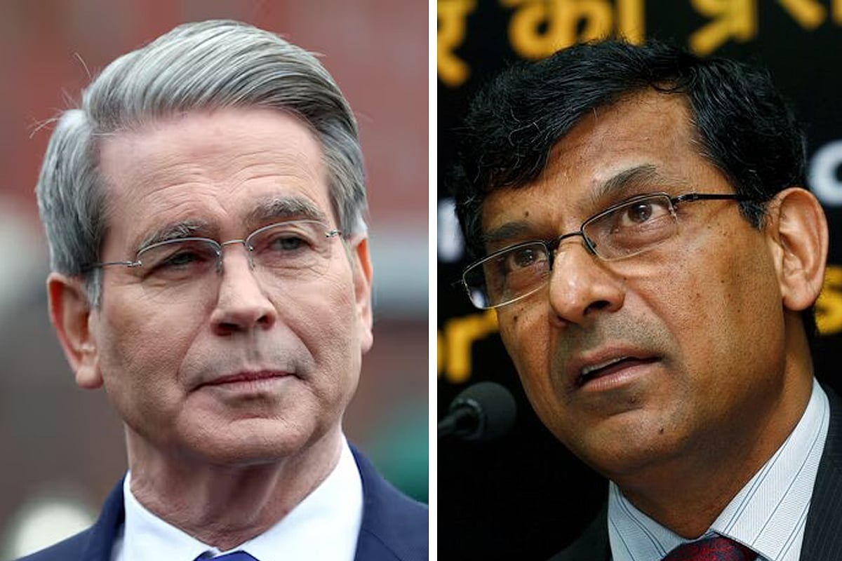 যুক্তরাষ্ট্রের অর্থমন্ত্রী স্কট বেসেন্ট ও ভারতের রিজার্ভ ব্যাংকের সাবেক গভর্নর রঘুরাম রাজন