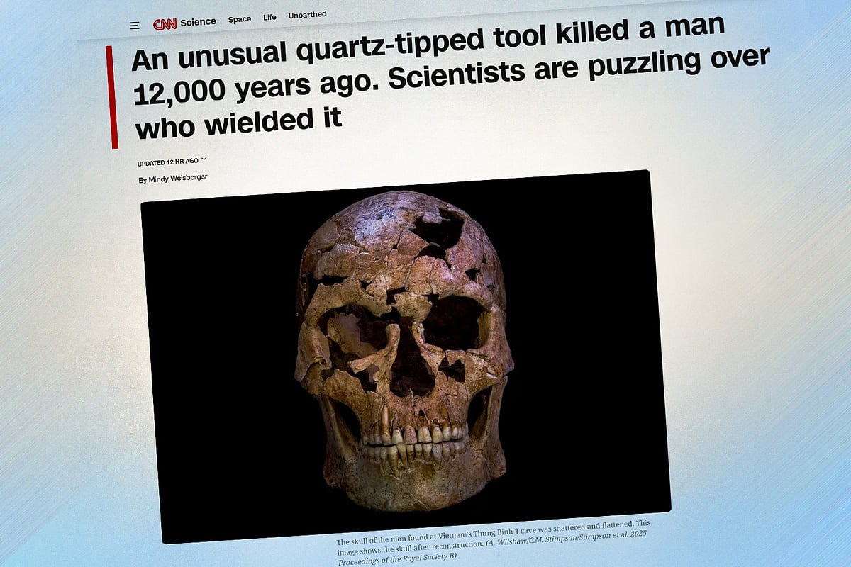 ভিয়েতনামের একটি গুহা থেকে উদ্ধার হওয়া কঙ্কালের খুলি