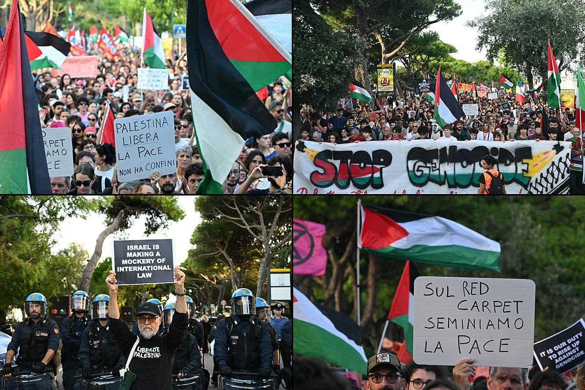 ইসরায়েলের চলমান সামরিক অভিযানের প্রতিবাদে ভেনিস চলচ্চিত্র উৎসবের শনিবারের দিনটি পরিণত হয় এক নজিরবিহীন বিক্ষোভে। কোলাজ