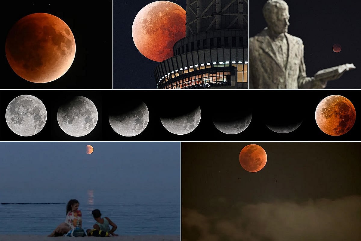 বিশ্বের বেশ কয়েকটি দেশ থেকে রোববার পূর্ণগ্রাস চন্দ্রগ্রহণ দেখা গেছে