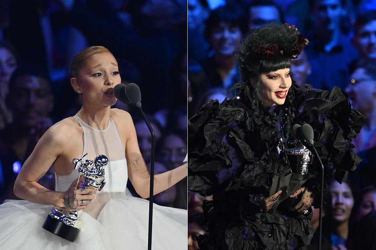 আরিয়ানা গ্রান্দে ও লেডি গাগা। কোলাজ