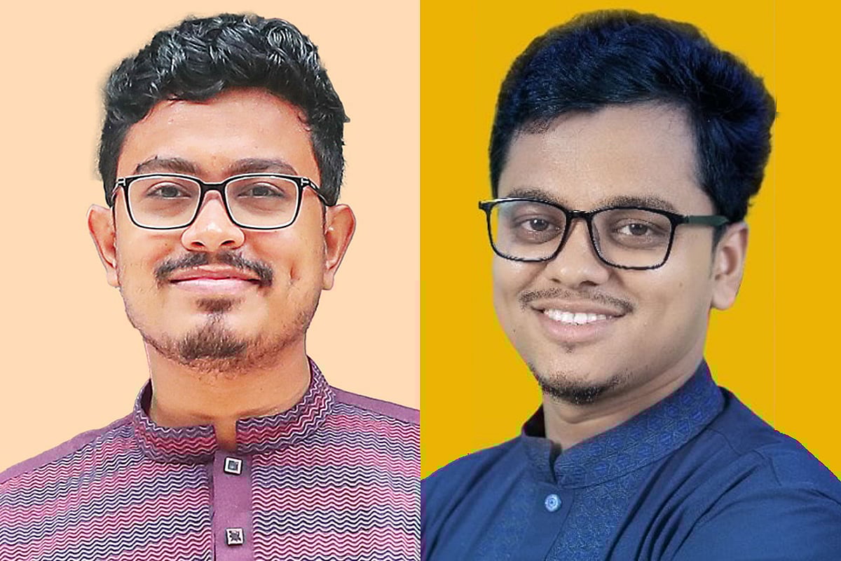 ইসলামী ছাত্রশিবিরের ভিপি ও জিএস প্রার্থী আবু সাদিক কায়েম ও এস এম ফরহাদ