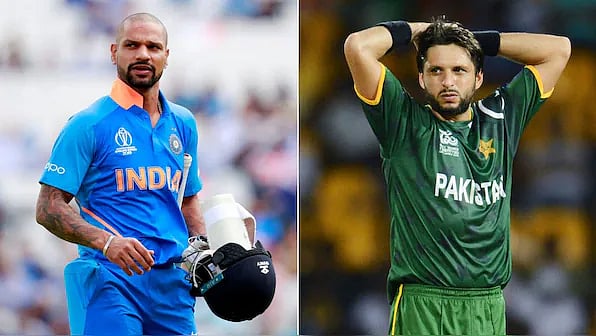 শিখর ধাওয়ান (বাঁয়ে) ও শহীদ আফ্রিদি