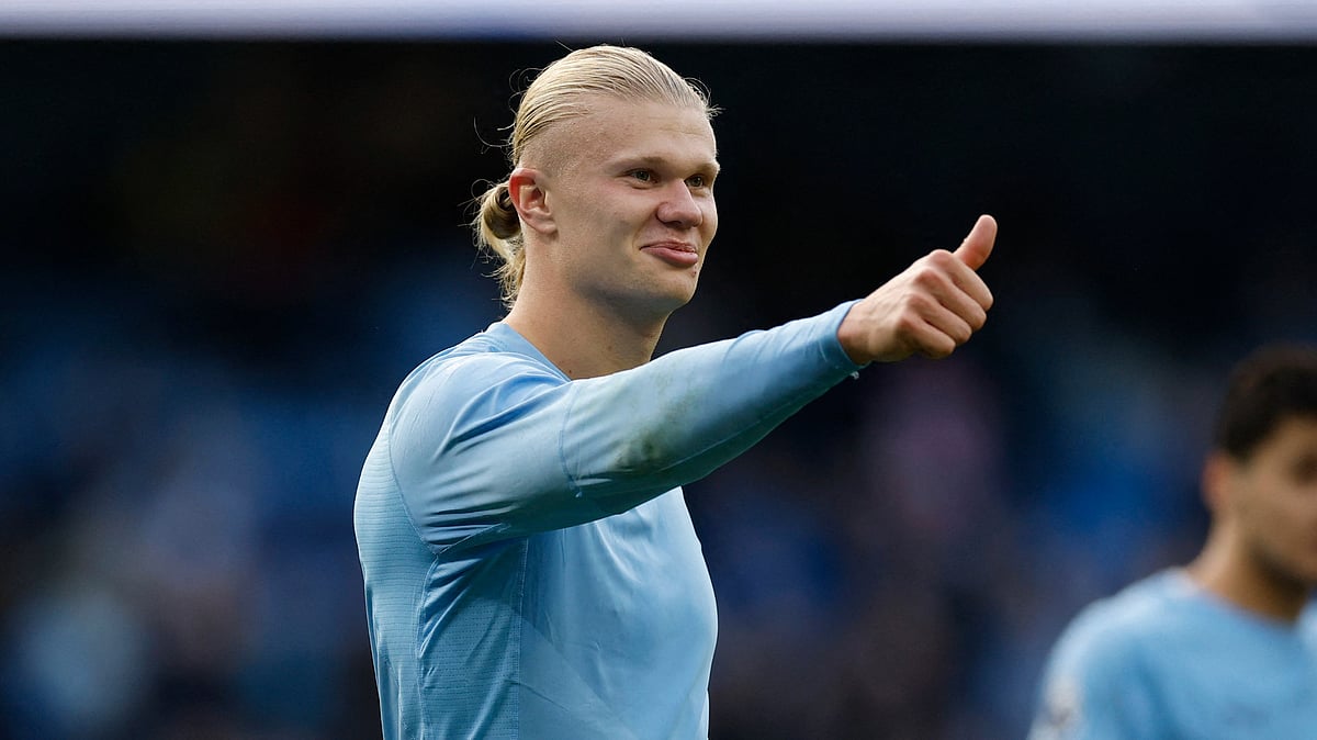 ম্যাচ শেষে হলান্ডের উদযাপন