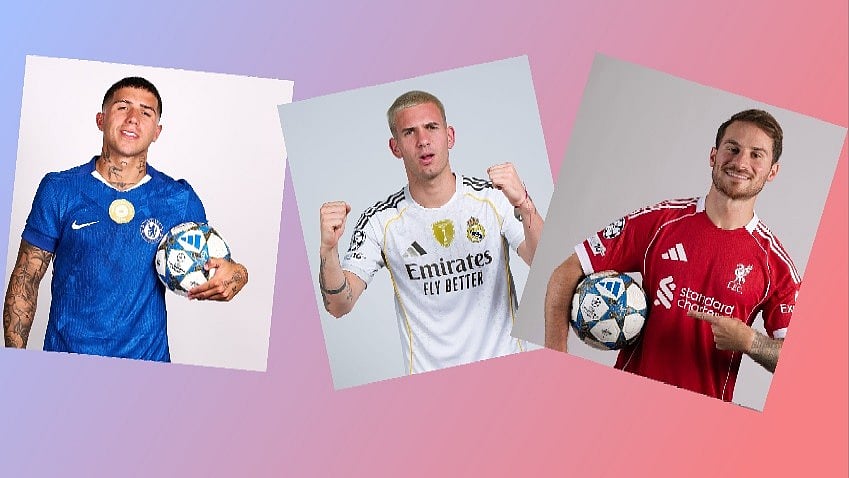 চেলসির এনজো ফার্নান্দেজ, রিয়াল মাদ্রিদের ফ্রাঙ্কো মাস্তানতুয়োনো ও লিভারপুলের অ্যালেক্সিস ম্যাক অ্যালিস্টার (বাঁ থেকে)। তাঁরা সবাই আর্জেন্টাইন